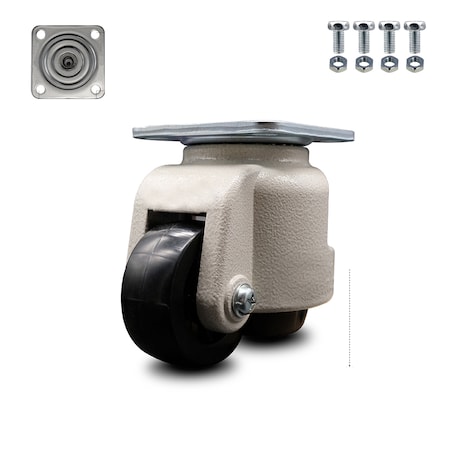 Service Caster Nylon Swvl Top Plate Light Duty Floor Leveling Caster w/2.83" Diameter BLK Wheel SCC-TPLV30S75-NYR-1100